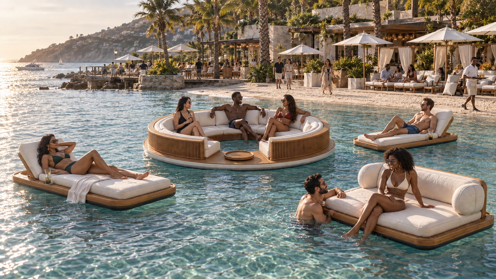 Float Couture collection floating just offshore at a beachfront hotel